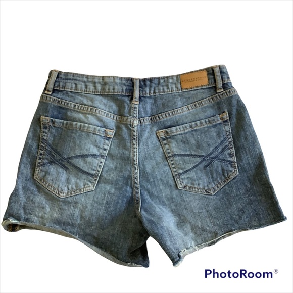 Aeropostale Jean Shorts High Waisted Shorty Size 4 Stretch Denim Blue Festival - Picture 7 of 7